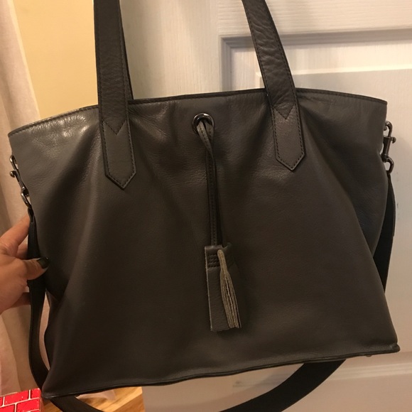 EUC Joelle Hawkins gray leather tote - Picture 2 of 4